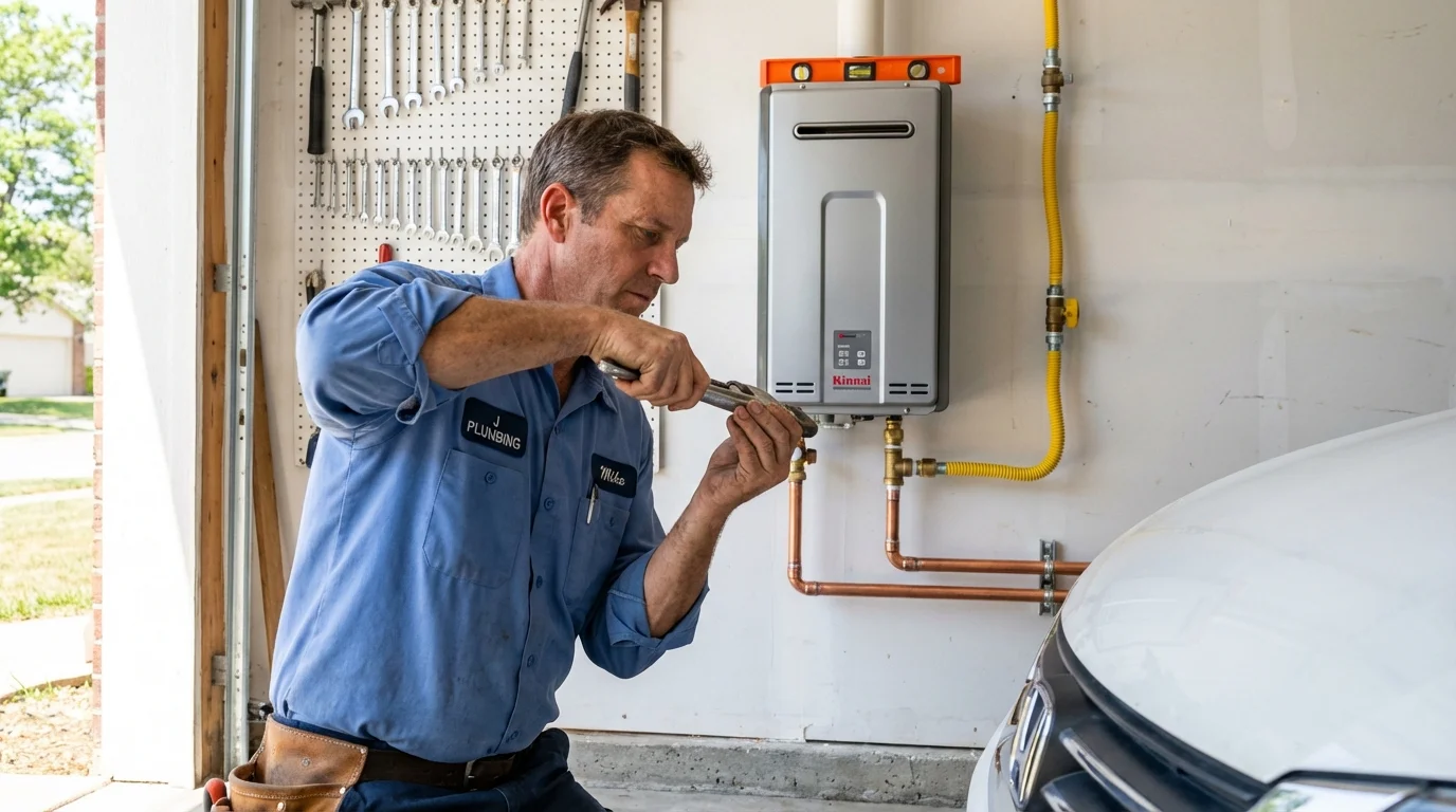 Tankless water heater installation by a Johns Plumbing LLC plumber in White City